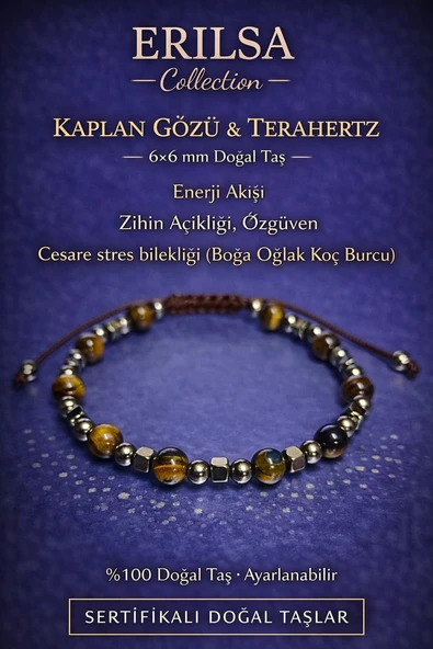 Sertifikalı Zihin Açıklığı Özgüven Cesaret Stres Bilekliği - Kaplangözü Terahertz Doğal Taş 6mm ürün görseli 1