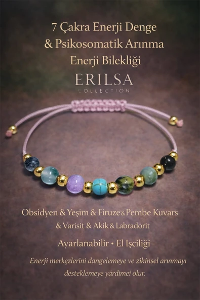 Sertifikalı Pembe 7 Çakra Denge Enerji Uyum Psikosomatik Arınma Enerji Bilekliği – Doğal Taş Şifa ürün görseli 1
