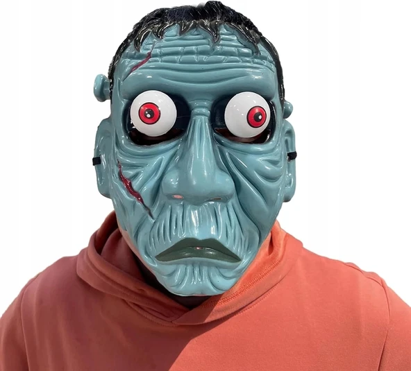 Frankenstein Temalı Sallanan Oynar Gözlü Maske - Resim 2