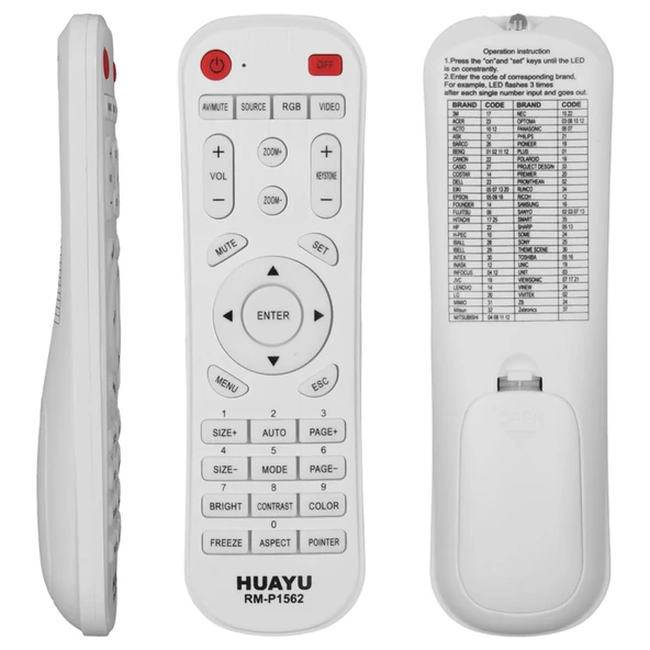 Huayu RM-P1562 Universal Akıllı Projeksiyon Kumandası Tüm Modellerle Geniş Uyumluluk ürün görseli 1