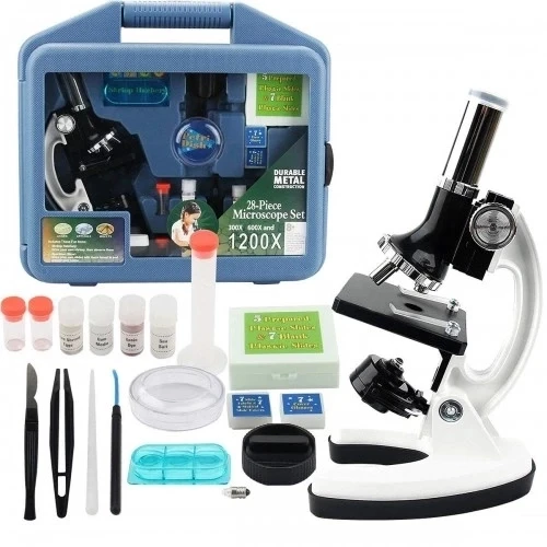 Mikroskop Taşınabilir Set 28 Parça Eğitim Mikroskop Kiti 300x 600x Ve 1200x Çocuklara ürün görseli 1