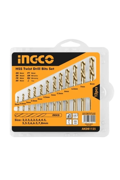 Ingco Akdb1125 Hss Matkap Ucu Seti 12 Pcs ürün görseli 1