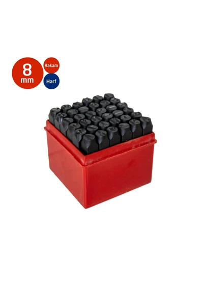 Partner PT03045 Çelik Harf Rakam Zımba Takımı 8 mm (36 Parça) ürün görseli 1
