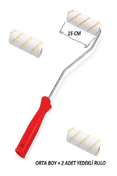 Dekor Boya Rulosu orta boy 15 cm 2 yedekli rulo ürün görseli 1