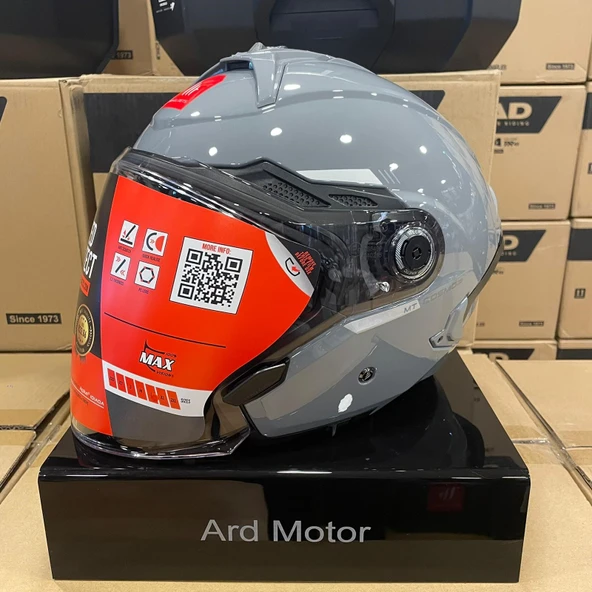 MT Cosmo SV Solid A2 Nardo Gri Açık Kask - Resim 3