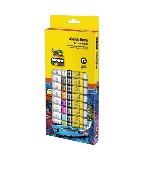 NOVA COLOR AKRİLİK BOYA TÜP 12 ML 12 Lİ ürün görseli 1