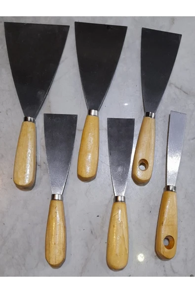 Partner spatula tahta ahşap saplı set 6 adet ürün görseli 1