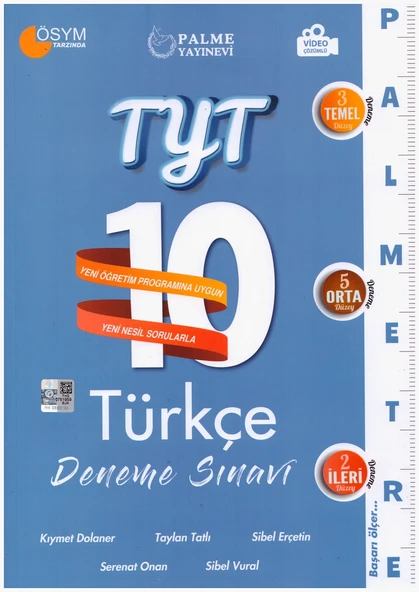 PALME TYT TÜRKÇE 10 DENEME PALMETRE VİDEO ÇÖZÜMLÜ ürün görseli 1
