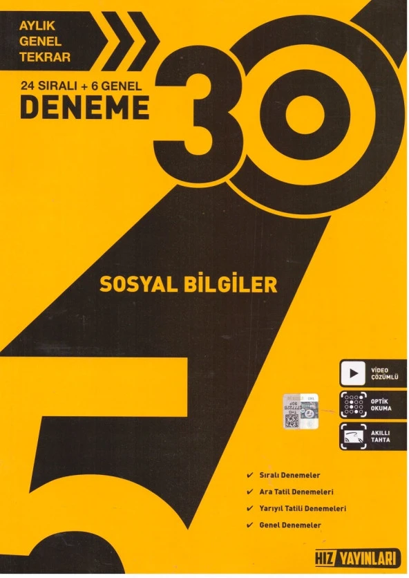HIZ 5.SINIF SOSYAL BİLGİLER 30 DENEME ürün görseli 1