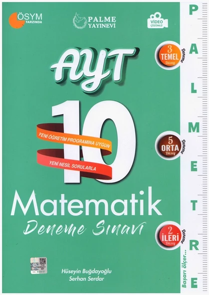 PALME AYT MATEMATİK 10 DENEME PALMETRE VİDEO ÇÖZÜMLÜ ürün görseli 1