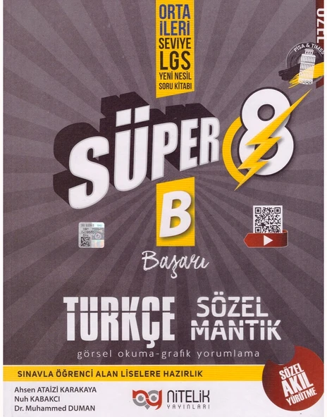 NİTELİK 8.SINIF YENİ NESİL SÜPER TÜRKÇE SÖZEL MANTIK ürün görseli 1