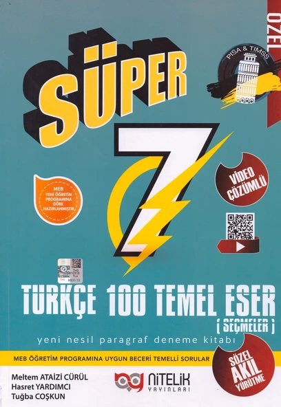 NİTELİK 7.SINIF SÜPER TÜRKÇE 100 TEMEL ESER PARAGRAF DENEME ürün görseli 1