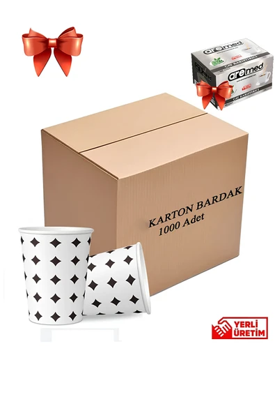 Tanpet 6,5 Oz Karton Bardak 1000 Adet Tahta Karıştırıcı Hediye ürün görseli 1