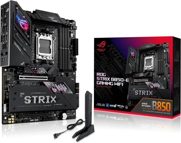 Asus ROG Strix B850-E Gaming Wi-Fi AMD AM5 DDR5 ATX Anakart Teşhir ürün görseli 1