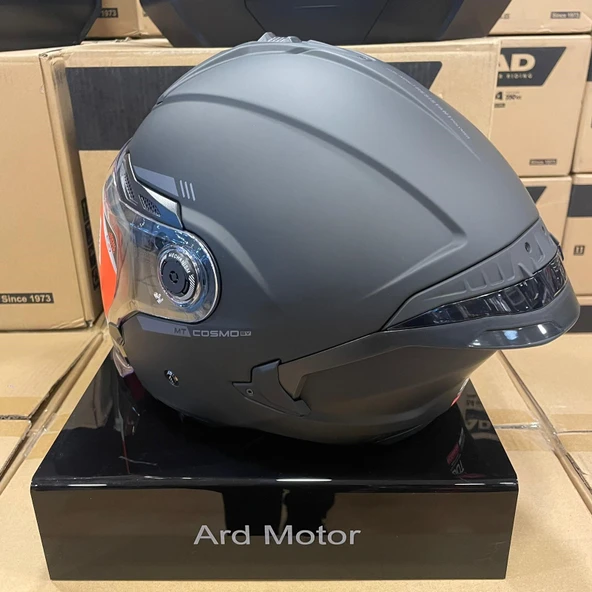 MT Cosmo Sv Solid A1 Mat Siyah Açık Kask - Resim 4