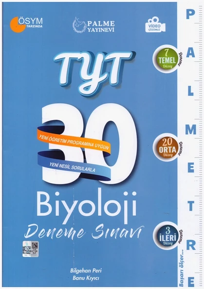 PALME TYT BİYOLOJİ 30 DENEME PALMETRE VİDEO ÇÖZÜMLÜ ürün görseli 1