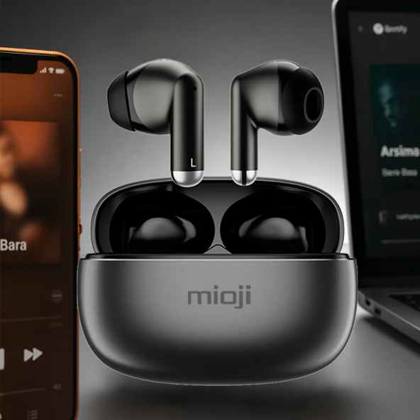 Mioji Air Buds 3 Kablosuz 5.3 IOS Android Windows PC ve Tüm Telefonlar ile Uyumlu Bluetooth Kulaklık - Siyah ürün görseli 1