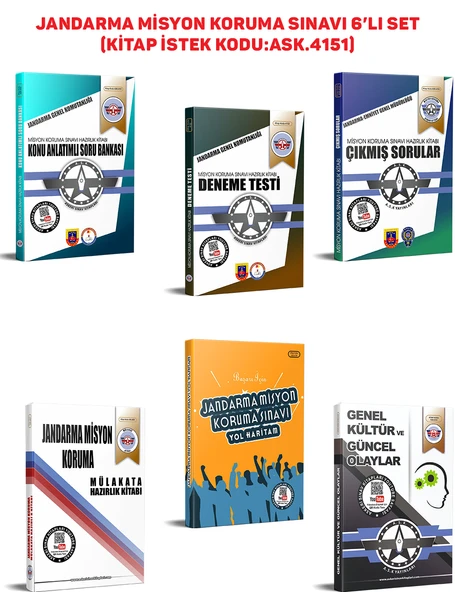 Jandarma Misyon Koruma Sınavına Hazırlık Kitapları 6’lı Set ürün görseli 1