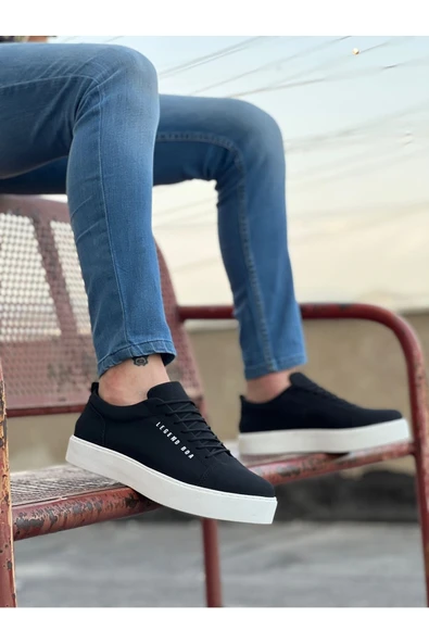 Fama Pluvia BA0104 Bağcıklı Nubuk Siyah Spor Klasik Erkek Ayakkabı ürün görseli 1