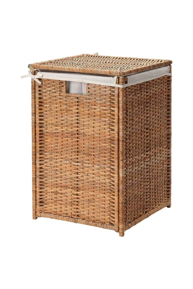 IKEA Rattan Çamaşır Sepeti 80 Litre Naturel Kirli Çamaşır Sepeti ürün görseli 1