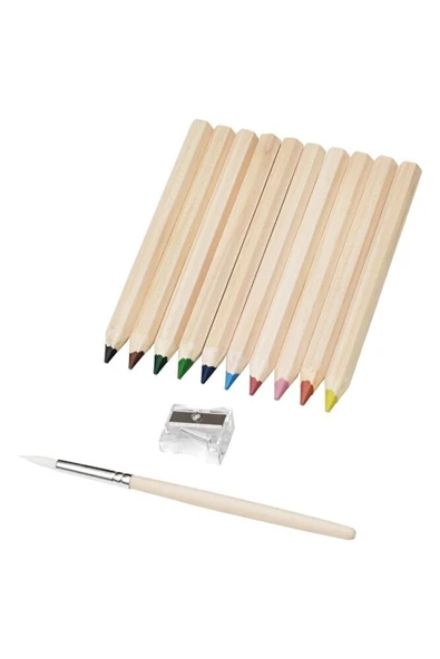 IKEA Çok Renkli Mala, Renkli Kalem Seti, 10 Ad. Kalem, 1 Fırça, 1 Kalemtraş 704.565.86 ürün görseli 1