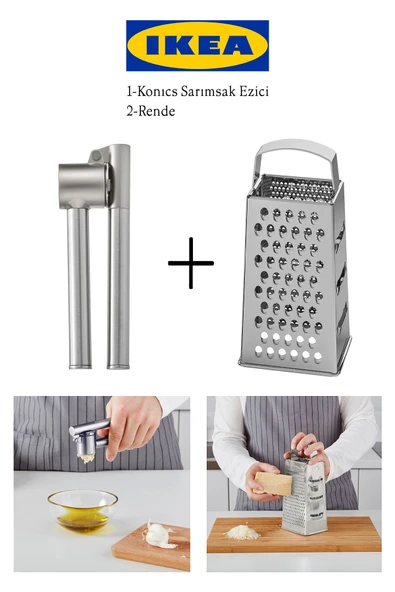IKEA İkea 2 li set, Idealısk Rende ve Koncıs Çelik Sarımsak Ezici ürün görseli 1