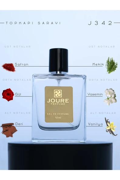 Joure J342 - Meyveli Odunsu Deri Amber Safran Kokulu 50ml Kalıcı Edp Erkek Parfüm ürün görseli 1