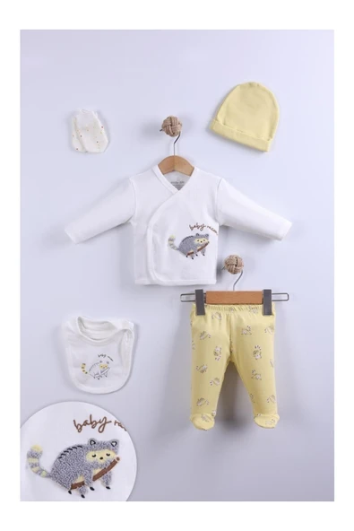 Little Life Yenidoğan Süzene Nakışlı 5li Askı Hastane Çıkışı Bebek Sarı Yenidoğan ürün görseli 1