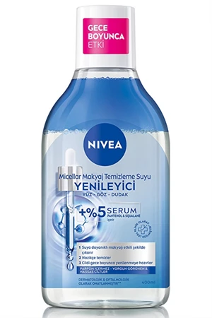 Nivea Serum İçerikli Yenileyici Micellar Makyaj Temizleme Suyu 400 ml | Yüz, Göz ve Dudak İçin Nazik Temizlik ürün görseli 1
