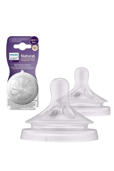 Philips Avent Natural Response 2'li Biberon Emziği, 3 Numara, 1 Ay ürün görseli 1