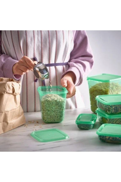 IKEA Pruta Plastik Saklama Kabı Seti Yeşil 10597099 ürün görseli 1