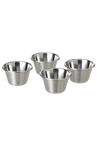 IKEA GRILLTIDER sos çerez kasesi, paslanmaz çelik, 4 parça ürün görseli 1