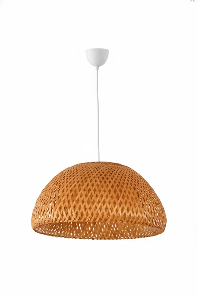 Bohem Bambu Boja Pendant Sarkıt Avize Lamba 35 Cm - Iskandinav, Modern, Bohem, Rattan Aydınlatma ürün görseli 1