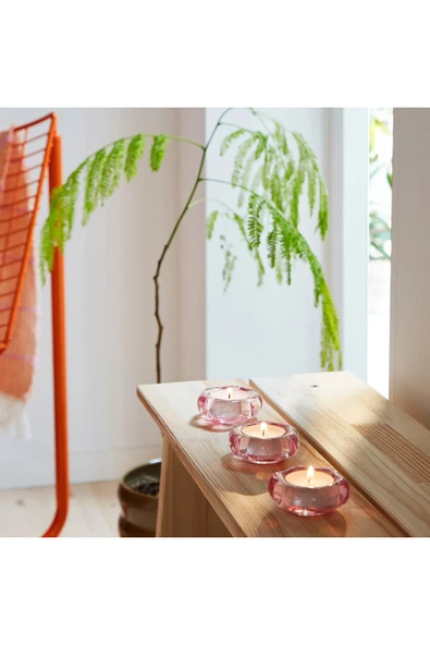 IKEA BLADFAGEL tealight mumluk, pembe, 3 cm - Resim 2