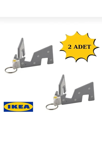 IKEA Yuppıenalle Cep Telefonu Tutacağı Ve Anahtarlık Gri, 8x4 Cm 2 Adet ürün görseli 1