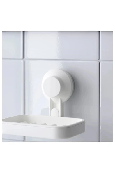 IKEA TISKEN beyaz sabunluk - Resim 2
