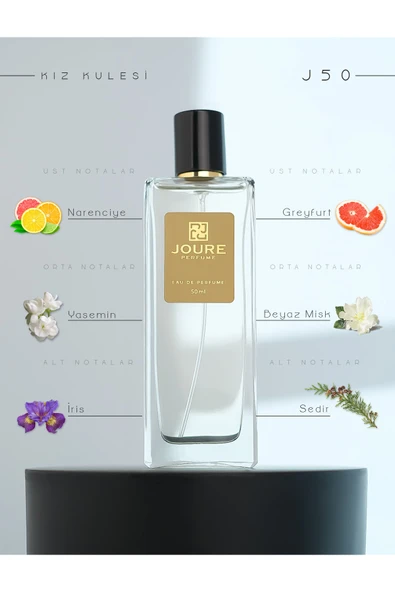 Joure J50 - Etkili Misk Paçuli Pudralı Kokulu 50ml Kalıcı Edp Kadın Parfüm ürün görseli 1