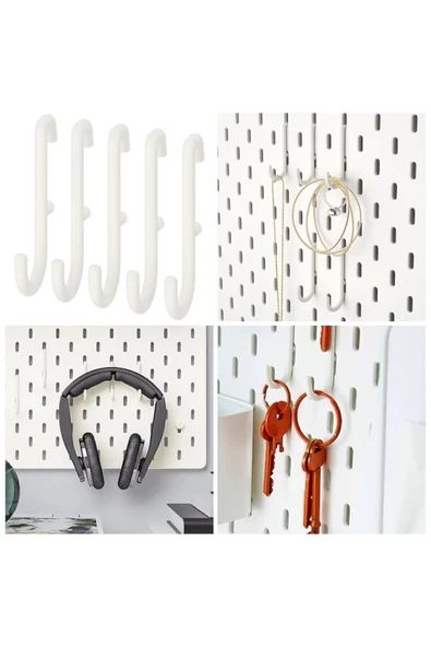 IKEA Skadıs 5 Adet 6 Cm Çok Amaçlı Pano Parçası Çelik Kanca Askı ürün görseli 1
