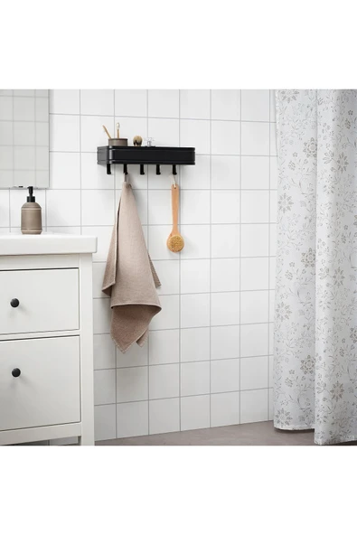 IKEA Banyo Rafı, Duvar Rafı Ikea Lillasjön 40x12,5 Cm, Siyah ürün görseli 1