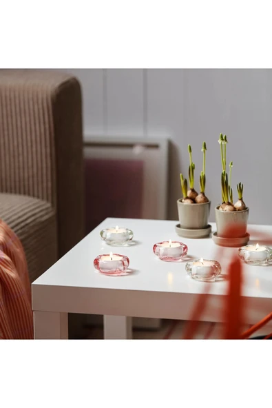 IKEA BLADFAGEL tealight mumluk, pembe, 3 cm - Resim 5