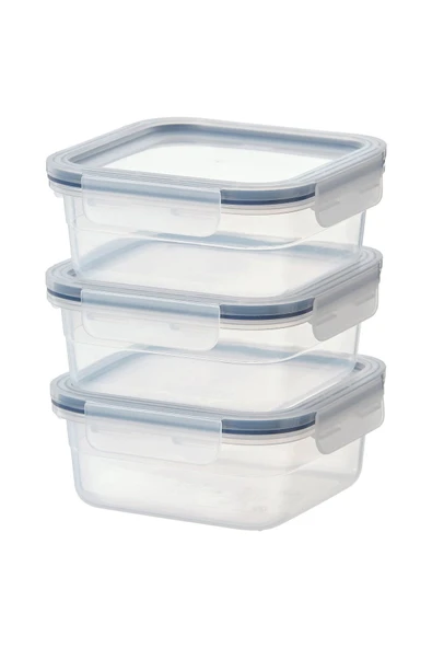 IKEA 365+ Şeffaf Saklama Kabı Seti 750 ml, Kare 3 Parça ürün görseli 1