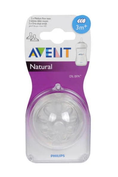 AVENT Natural Biberon Emzigi 3 Delik 3M 2Li ürün görseli 1