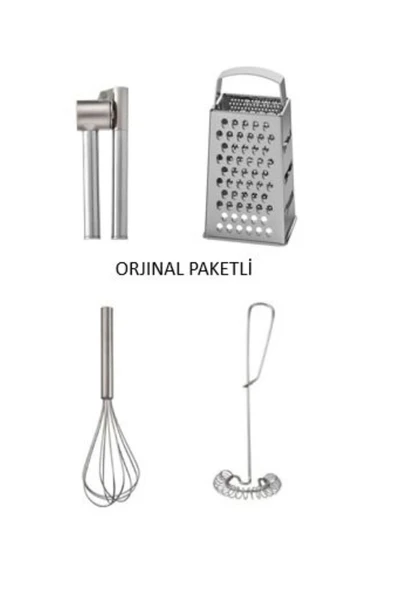 IKEA 4 Parça 3'lü Mutfak Seti; Koncıs Sarımsak Ezici Idealısk Rende Idealısk 2 Li Çırpıcı ürün görseli 1
