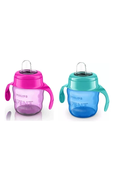 Philips Avent Eğitici Damlatmaz Bardak Suluk Mavi 200 Ml +  Pembe 200 ml ürün görseli 1