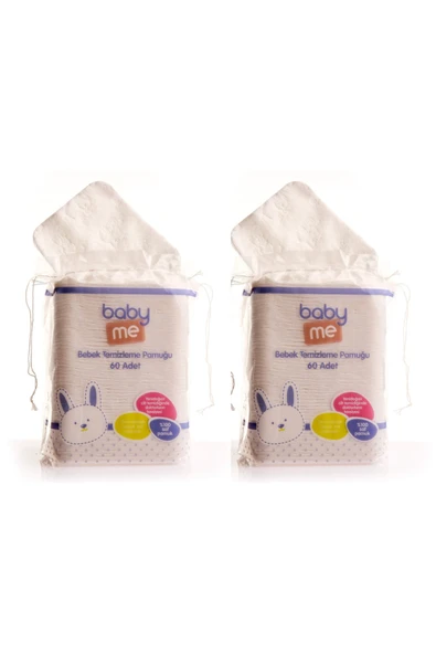 Baby&Me Bebek Temizleme Pamuğu 60 adet, bebek temizleme, bebek pamuğu, bebek ıslak mendil ürün görseli 1