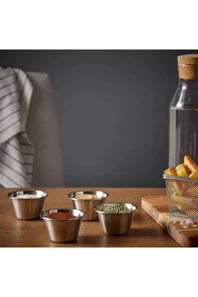 IKEA GRILLTIDER sos çerez kasesi, paslanmaz çelik, 4 parça - Resim 4