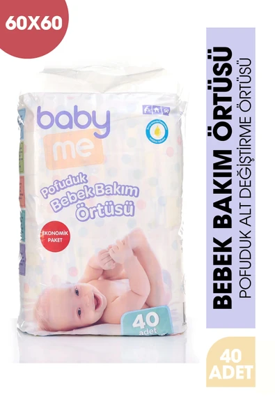 Baby&Me Pofuduk Alt Değiştirme Örtüsü 60x60 cm 40 adet ürün görseli 1