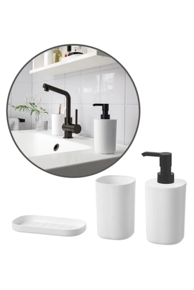 IKEA Storavan 3 Parça Banyo Tuvalet Sabunluk Fırçalık Seti ürün görseli 1