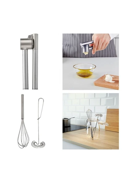 IKEA 2'li Çırpıcı + Çelik Sarımsak Ezici ürün görseli 1