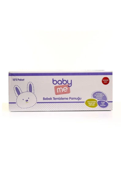 Baby&Me Organik Bebek Alt Ve Vücut Cilt Temizleme Pamuğu Ekonomik -anne Bebek Bakım-bebek Bezi-ıslak Mendil ürün görseli 1